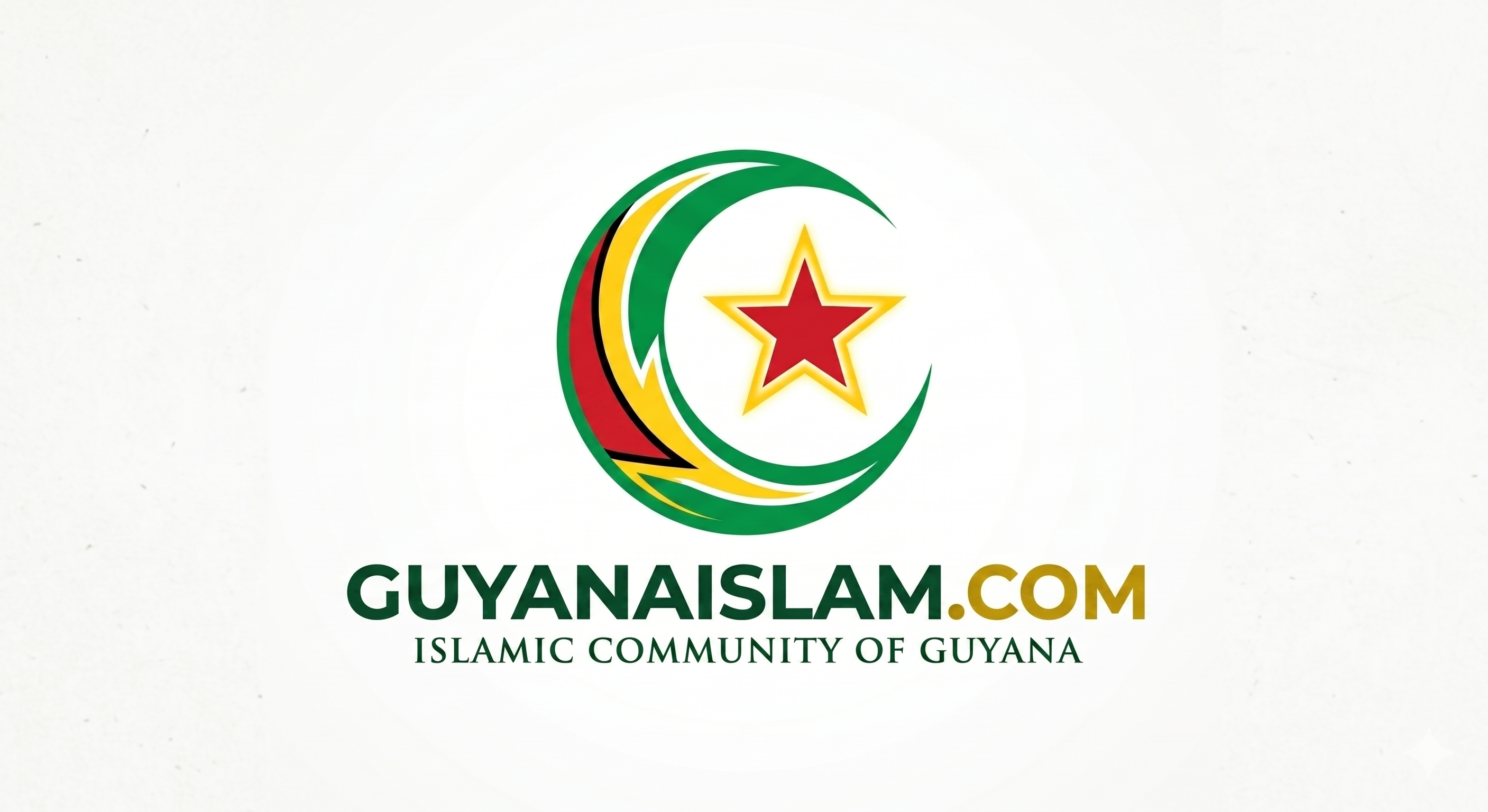 Guyanaislam.com Logo - Crescent, Star and Guyana Colors